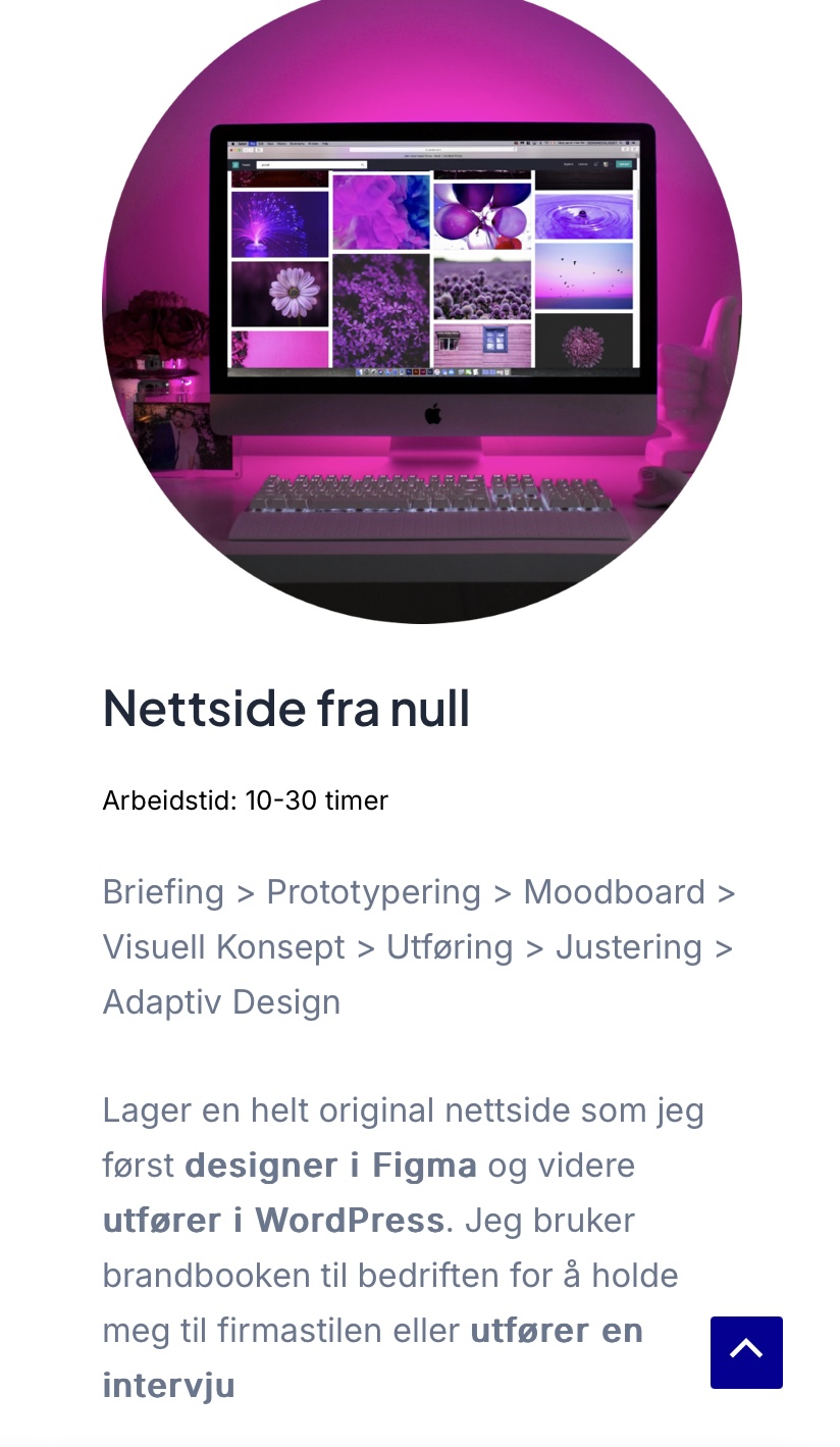 Arbeidsprøve – Nettside produksjon