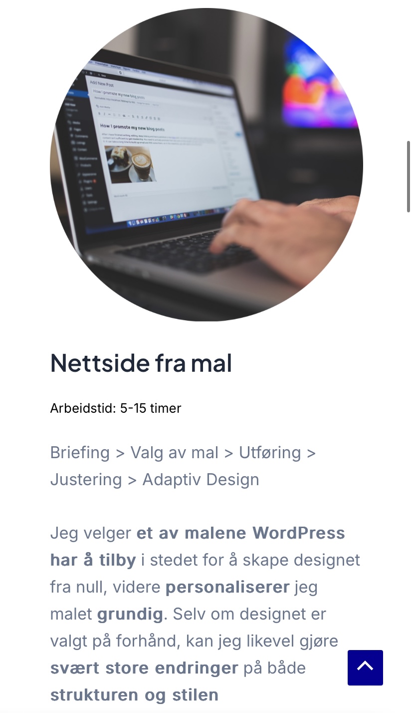 Arbeidsprøve – Nettside produksjon